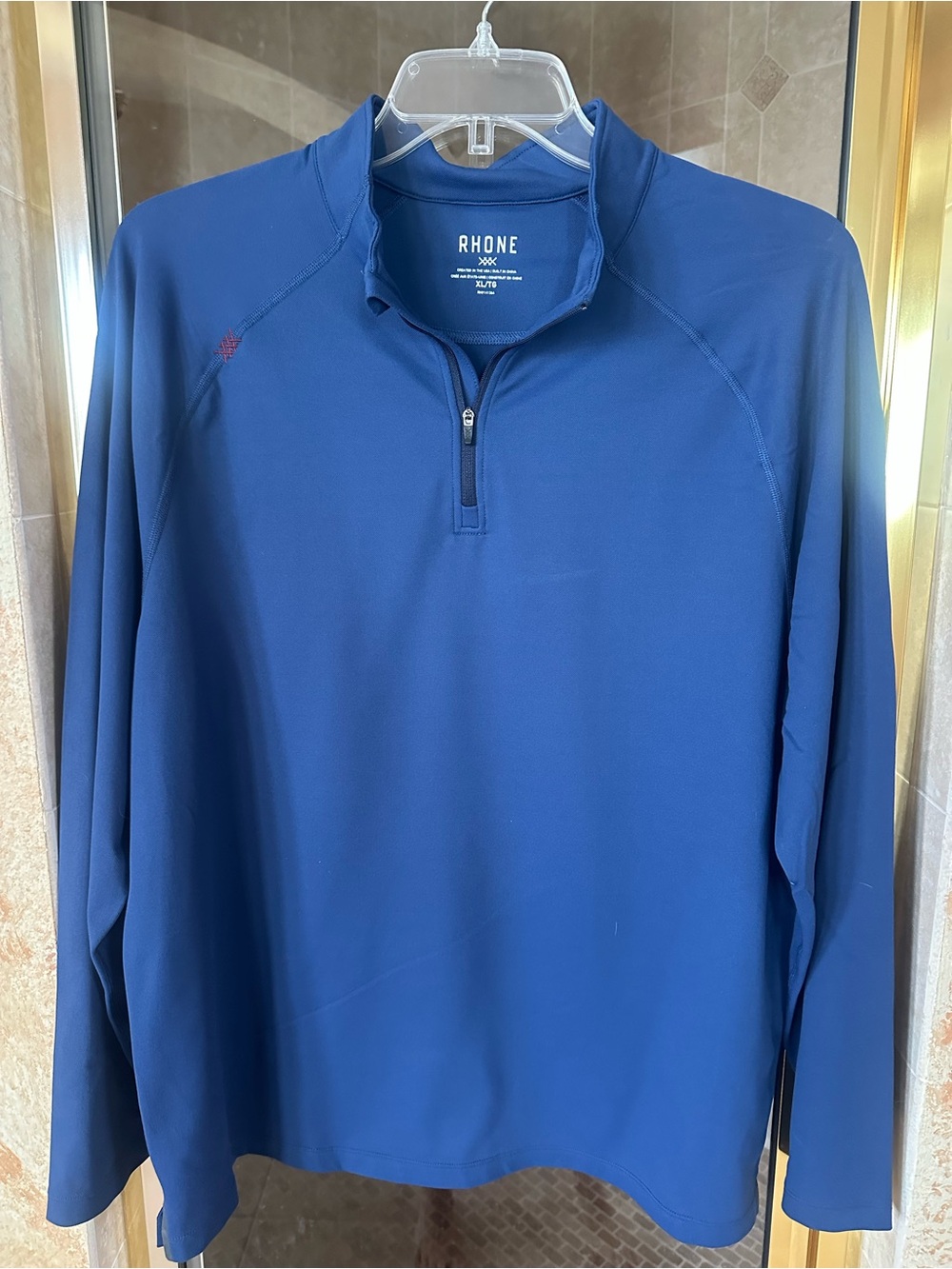 Rhone Men's Quarter-Zip Pullover Jacket - Blue size XL